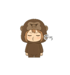 ゴリラ着ぐるみの女の子（個別スタンプ：8）