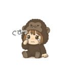 ゴリラ着ぐるみの女の子（個別スタンプ：13）