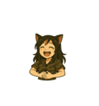 元気いっぱい猫キャラスタンプフリップ無）（個別スタンプ：1）