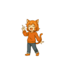 元気いっぱい猫キャラスタンプフリップ無）（個別スタンプ：11）
