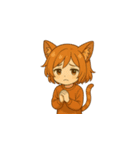 元気いっぱい猫キャラスタンプフリップ無）（個別スタンプ：15）