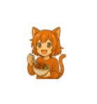 元気いっぱい猫キャラスタンプフリップ無）（個別スタンプ：16）