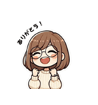 めがね女子 2025NAOMI（個別スタンプ：7）