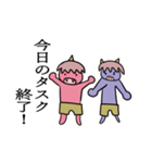 ハードワークな赤鬼青鬼（個別スタンプ：33）