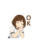 癒しのカフェ店員お姉さん(体操着Ver.)（個別スタンプ：5）