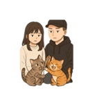 ふたりと2匹の猫の暮らし（個別スタンプ：7）