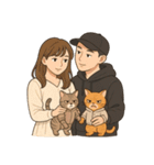 ふたりと2匹の猫の暮らし（個別スタンプ：8）