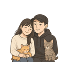 ふたりと2匹の猫の暮らし（個別スタンプ：9）