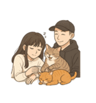 ふたりと2匹の猫の暮らし（個別スタンプ：10）