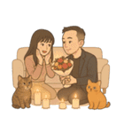 ふたりと2匹の猫の暮らし（個別スタンプ：12）