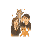 ふたりと2匹の猫の暮らし（個別スタンプ：13）