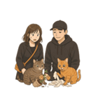 ふたりと2匹の猫の暮らし（個別スタンプ：14）