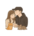 ふたりと2匹の猫の暮らし（個別スタンプ：18）