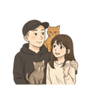 ふたりと2匹の猫の暮らし（個別スタンプ：19）