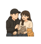 ふたりと2匹の猫の暮らし（個別スタンプ：20）