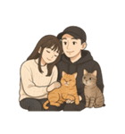 ふたりと2匹の猫の暮らし（個別スタンプ：22）