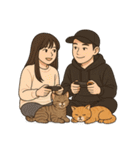 ふたりと2匹の猫の暮らし（個別スタンプ：23）