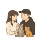 ふたりと2匹の猫の暮らし（個別スタンプ：24）