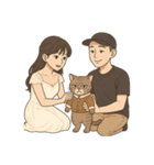 ふたりと2匹の猫の暮らし（個別スタンプ：25）