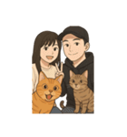 ふたりと2匹の猫の暮らし（個別スタンプ：26）