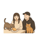 ふたりと2匹の猫の暮らし（個別スタンプ：28）