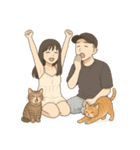 ふたりと2匹の猫の暮らし（個別スタンプ：30）