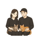 ふたりと2匹の猫の暮らし（個別スタンプ：32）