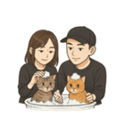 ふたりと2匹の猫の暮らし（個別スタンプ：33）