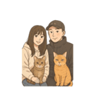 ふたりと2匹の猫の暮らし（個別スタンプ：35）