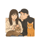 ふたりと2匹の猫の暮らし（個別スタンプ：36）