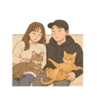 ふたりと2匹の猫の暮らし（個別スタンプ：38）