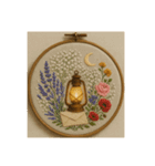 お花の刺繍アート（個別スタンプ：4）