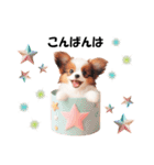 かわいいパピヨンの犬スタンプ3（個別スタンプ：3）