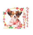 かわいいパピヨンの犬スタンプ3（個別スタンプ：32）