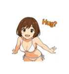 癒しのカフェ店員お姉さん(水着Ver.)（個別スタンプ：3）