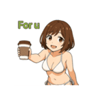 癒しのカフェ店員お姉さん(水着Ver.)（個別スタンプ：4）
