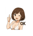 癒しのカフェ店員お姉さん(水着Ver.)（個別スタンプ：7）