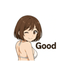 癒しのカフェ店員お姉さん(水着Ver.)（個別スタンプ：8）
