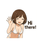 癒しのカフェ店員お姉さん(水着Ver.)（個別スタンプ：10）
