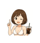 癒しのカフェ店員お姉さん(水着Ver.)（個別スタンプ：14）