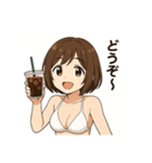 癒しのカフェ店員お姉さん(水着Ver.)（個別スタンプ：15）