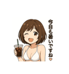 癒しのカフェ店員お姉さん(水着Ver.)（個別スタンプ：16）