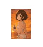 癒しのカフェ店員お姉さん(水着Ver.)（個別スタンプ：21）