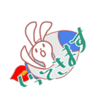 白黒パンダとウサギ（個別スタンプ：3）