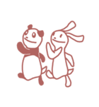 白黒パンダとウサギ（個別スタンプ：31）