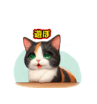 三毛猫のかわいい日常使う言葉スタンプ（個別スタンプ：4）
