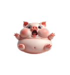 呆けた顔のピンクのブタ（個別スタンプ：15）