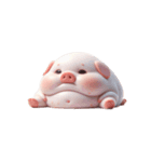 呆けた顔のピンクのブタ（個別スタンプ：16）
