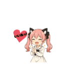 毎日使えるねこみみちゃんスタンプ（個別スタンプ：7）