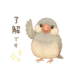 毎日・ずっと使える大人可愛い文鳥（個別スタンプ：15）